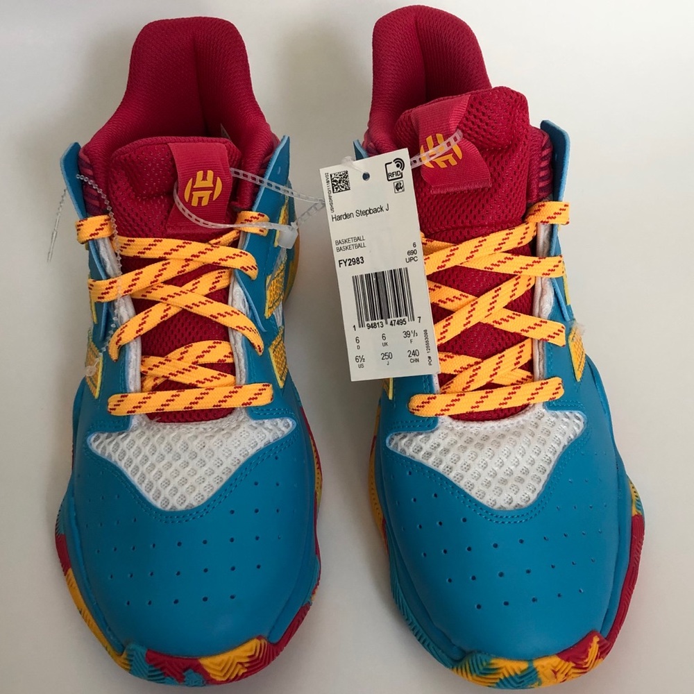Adidas Harden Stepback J FY2983 Cyan Solar Sz 6.5 - Picture 2 of 9